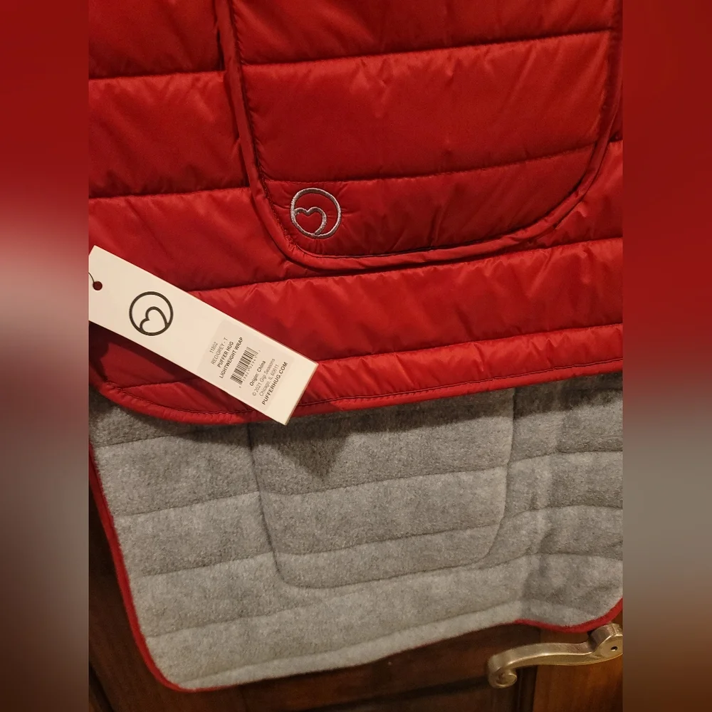 Original Puffer Hug Red grey fleece  Pocketd Winter Ski Scarf Gift Unisex